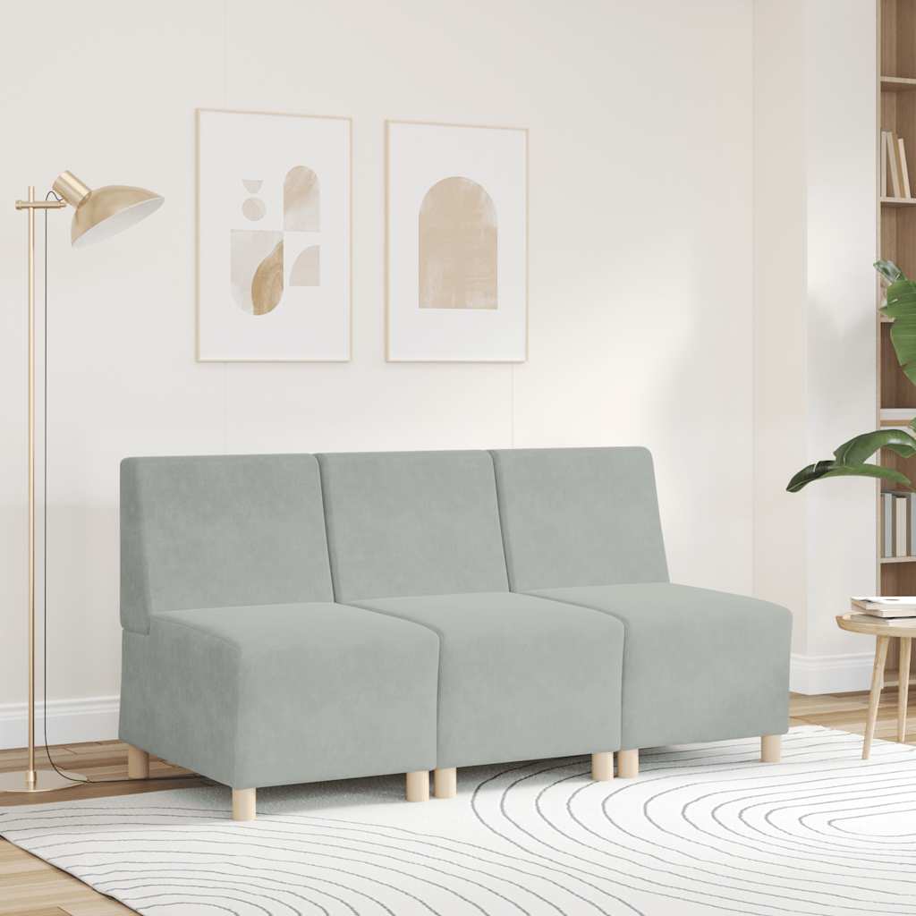 Armchair 55 cm light grey velvet