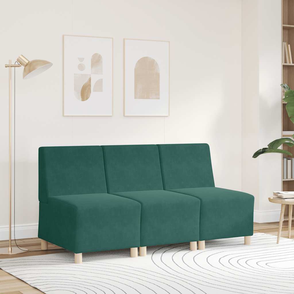55 cm dark green velvet armchair