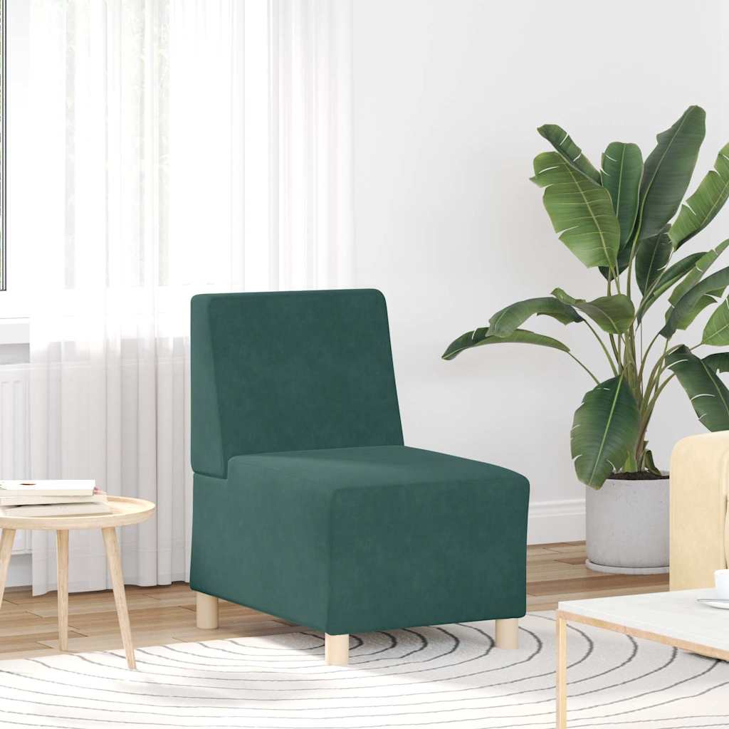 55 cm dark green velvet armchair