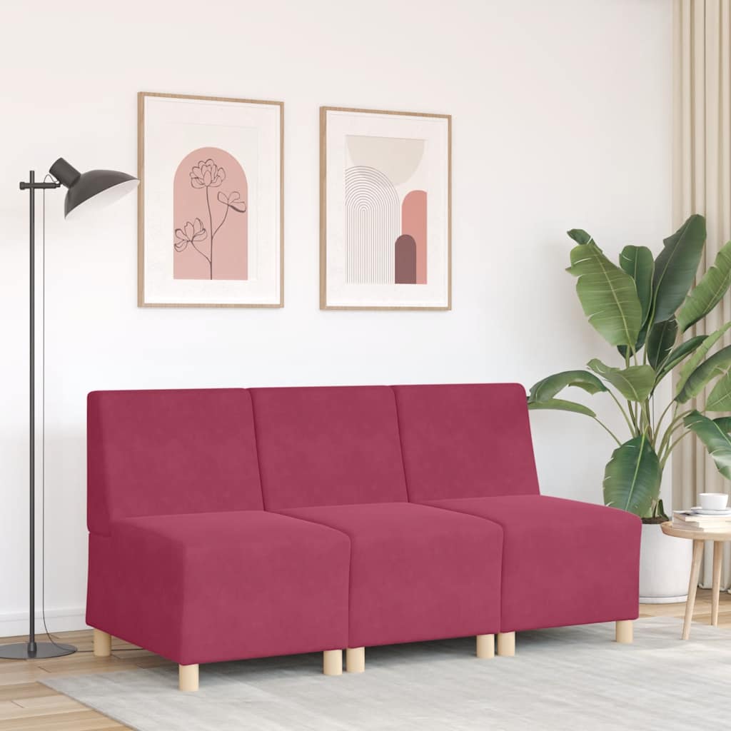 55 cm red velvet armchair