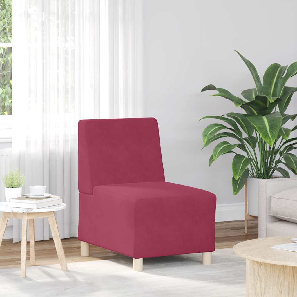 55 cm red velvet armchair