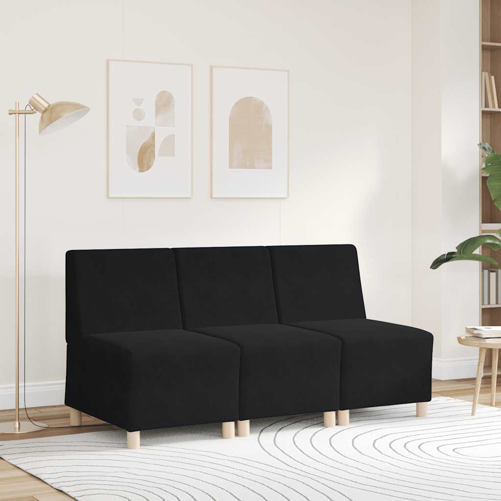 55 cm black velvet armchair
