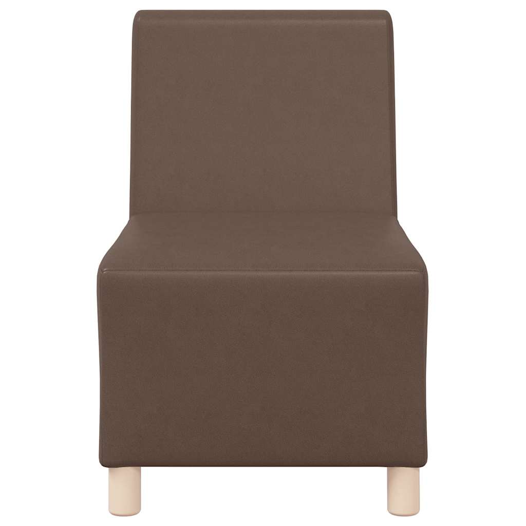 55 cm brown artificial leather armchair