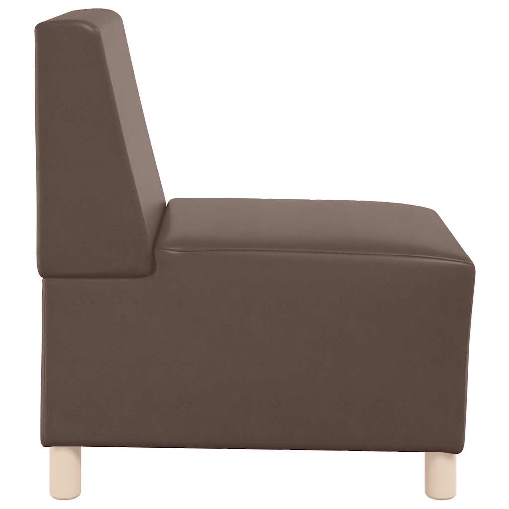 55 cm brown artificial leather armchair
