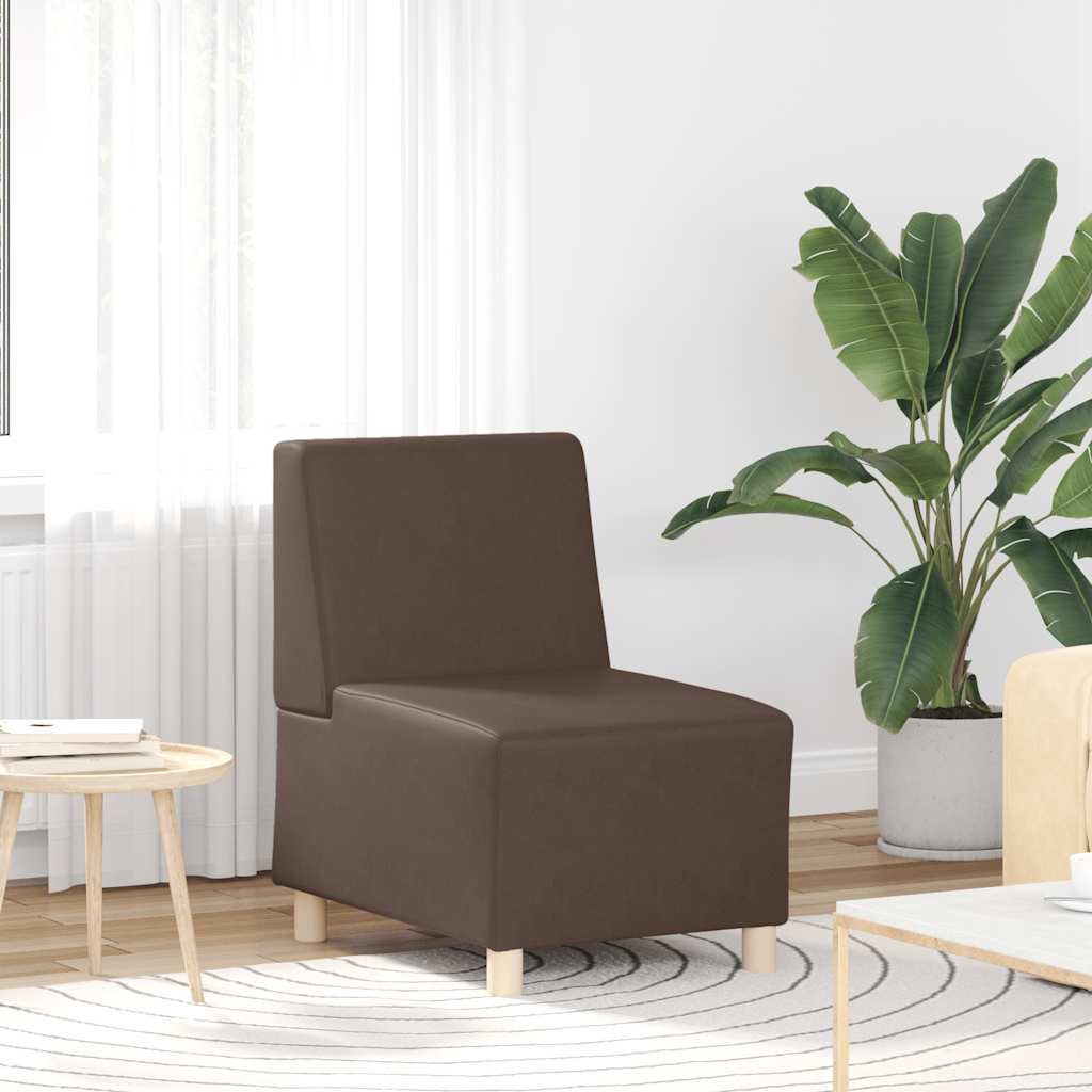 55 cm brown artificial leather armchair