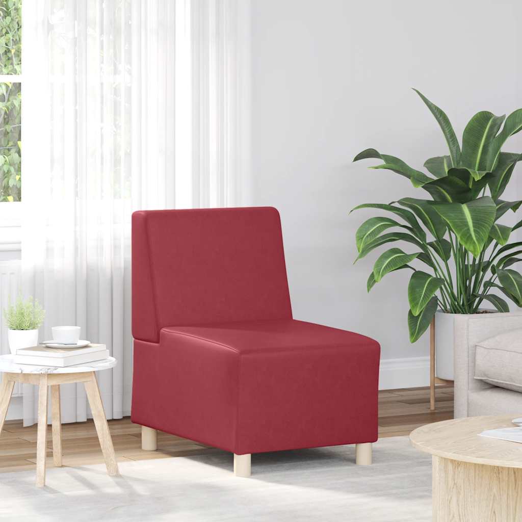 Armchair 55 cm red artificial leather