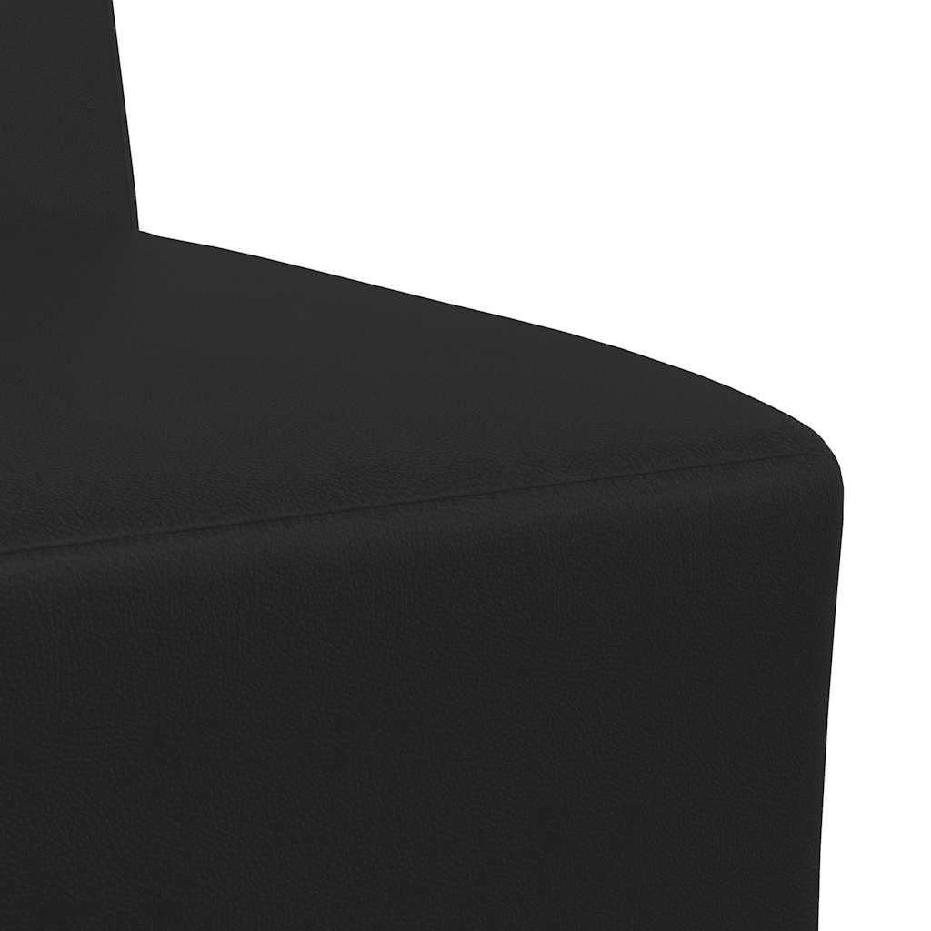 55 cm black artificial leather armchair