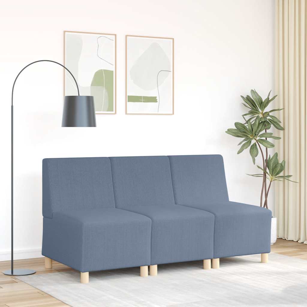 55 cm blue corduroy fabric armchair