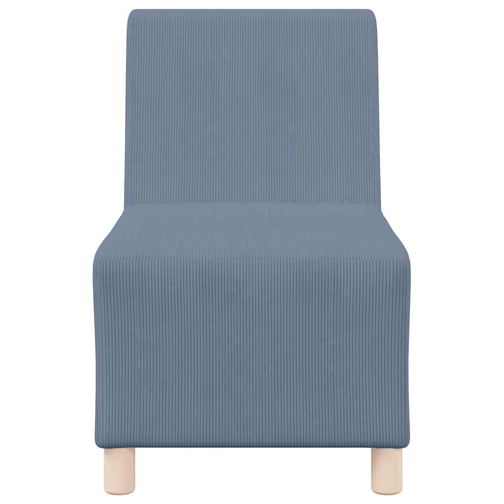 55 cm blue corduroy fabric armchair