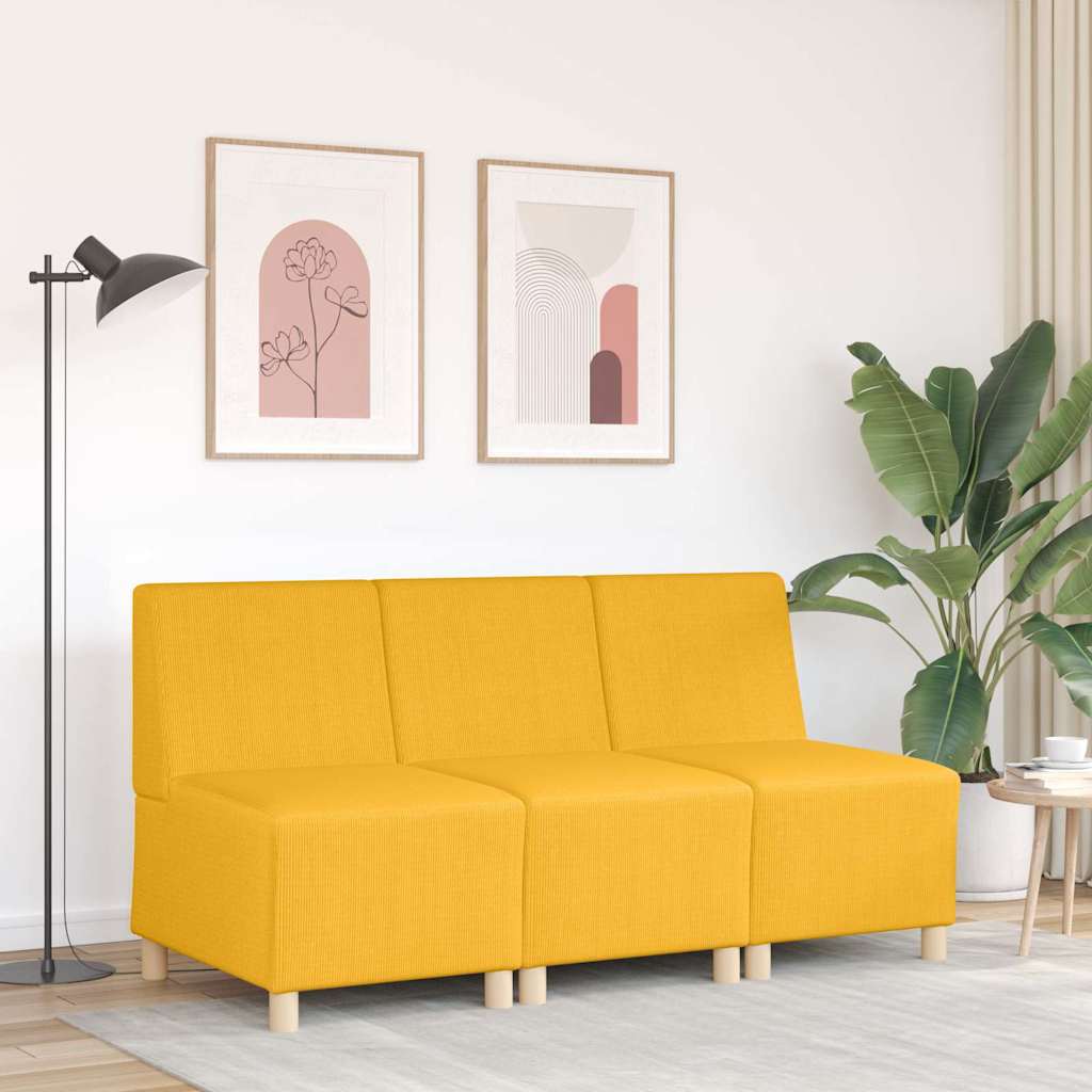 55 cm armchair in light yellow corduroy fabric