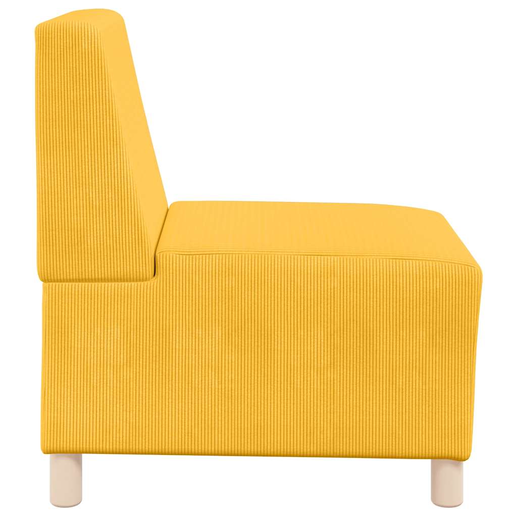 55 cm armchair in light yellow corduroy fabric