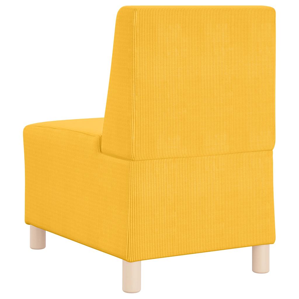 55 cm armchair in light yellow corduroy fabric