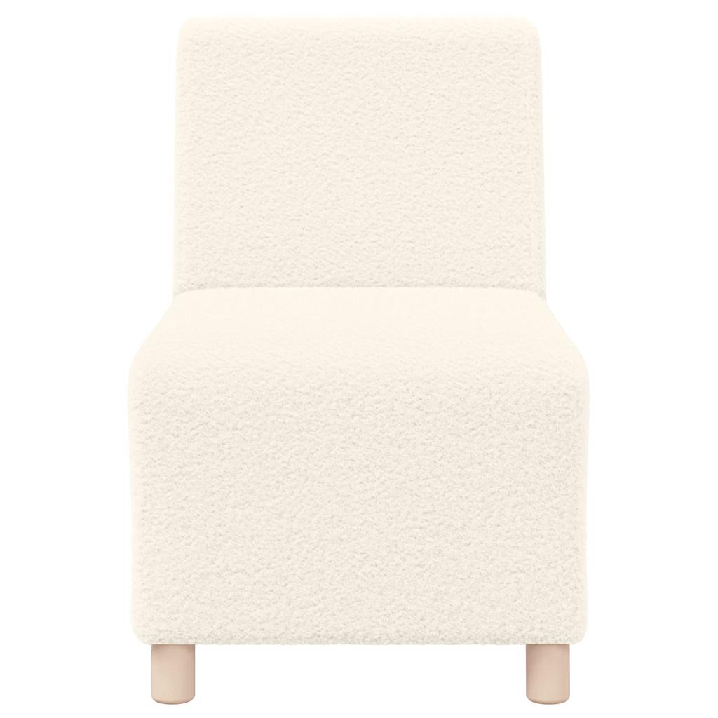 55 cm armchair in cream wool-like curly fabric