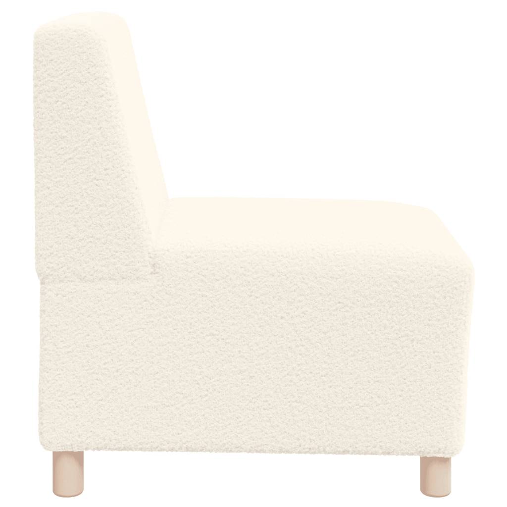 55 cm armchair in cream wool-like curly fabric