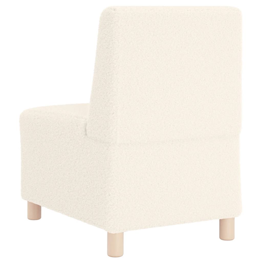 55 cm armchair in cream wool-like curly fabric