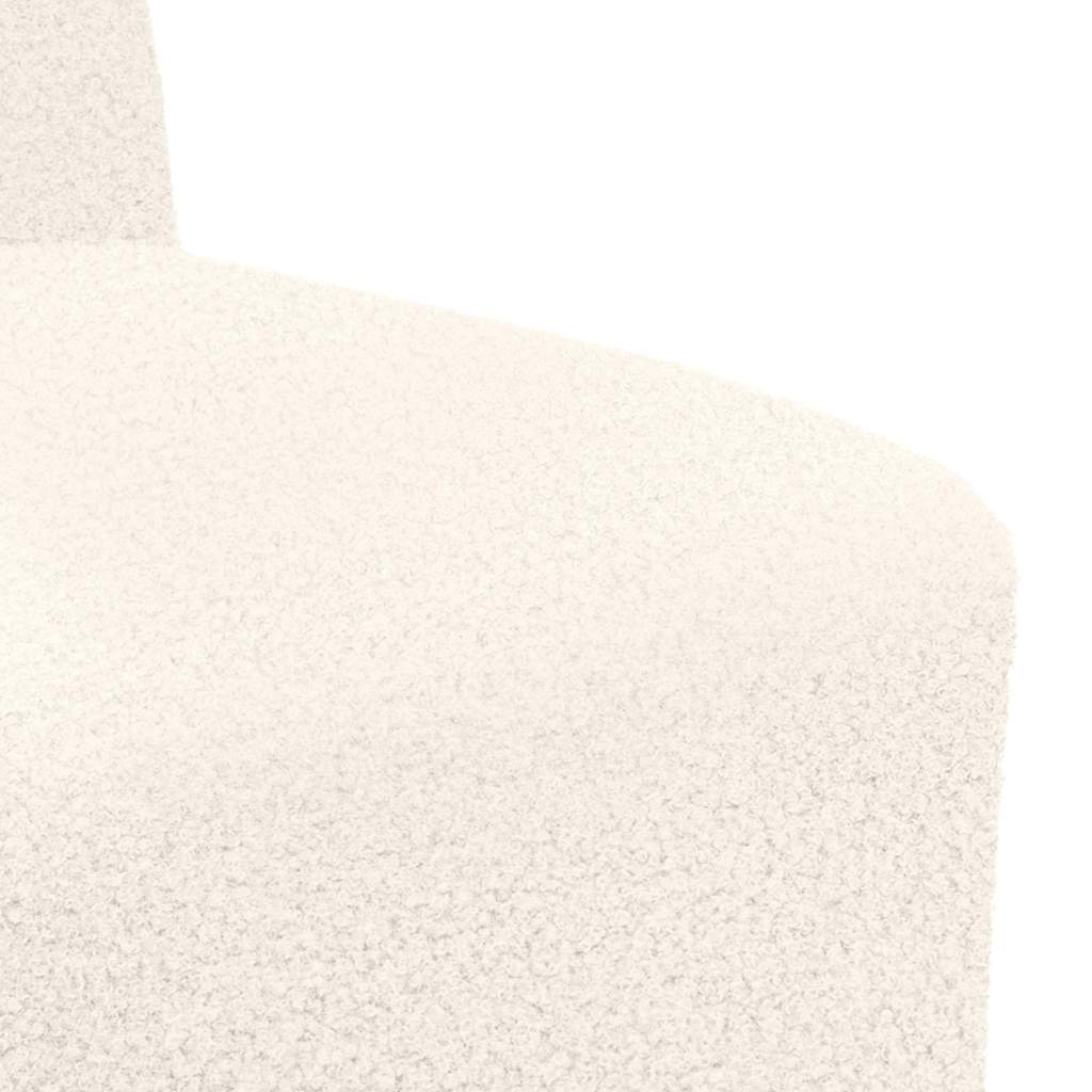 55 cm armchair in cream wool-like curly fabric