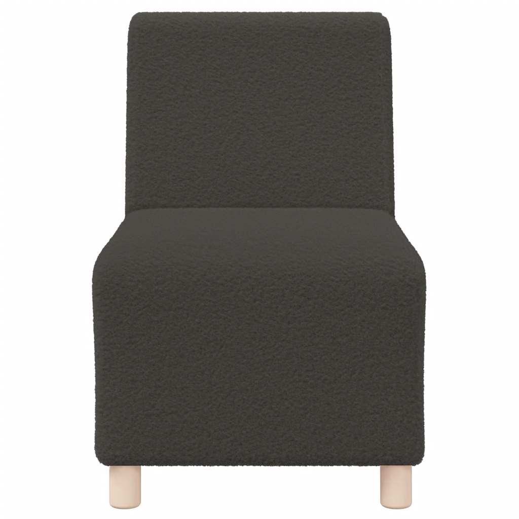 Armchair 55 cm dark grey curly wool fabric