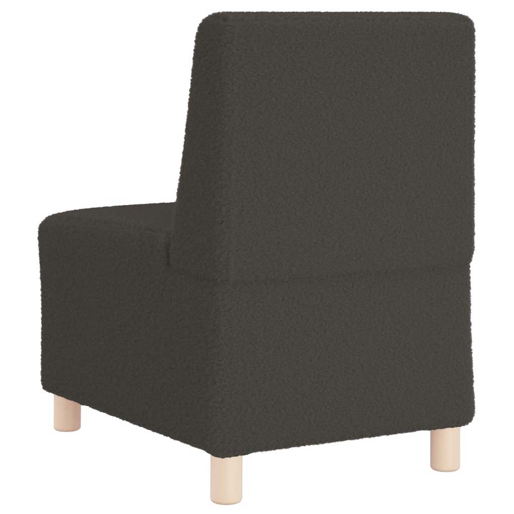 Armchair 55 cm dark grey curly wool fabric