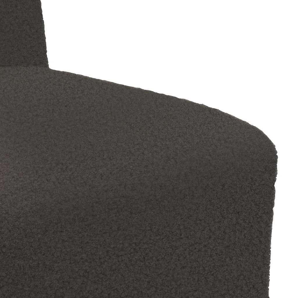 Armchair 55 cm dark grey curly wool fabric