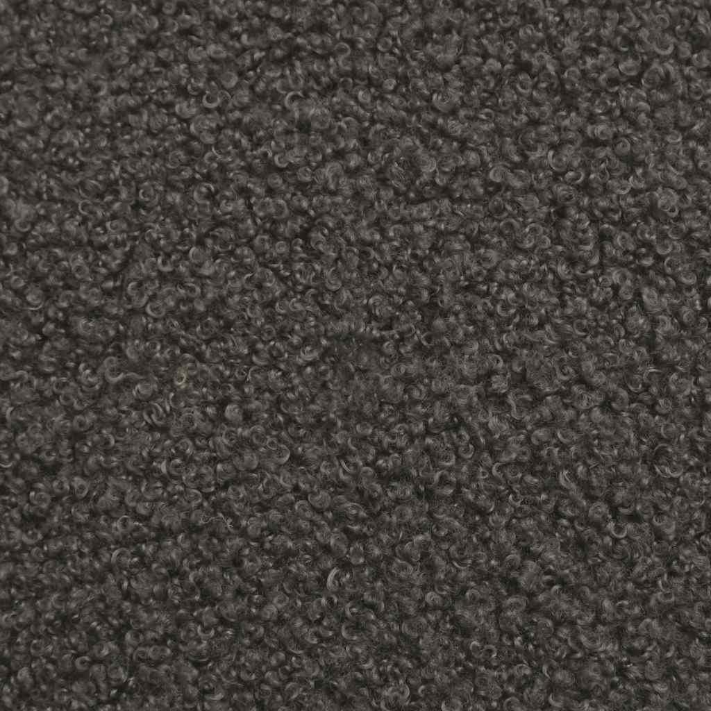 Armchair 55 cm dark grey curly wool fabric