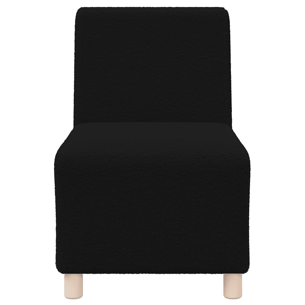 Poltrona 55 cm tecido encaracolado tipo lã preto