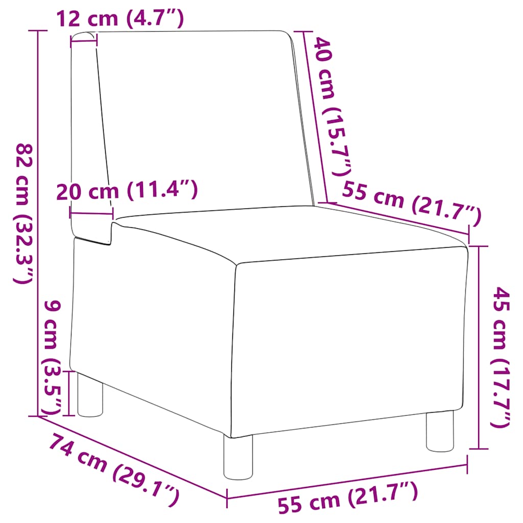 Poltrona em camurça artificial 55 cm cinzento-claro