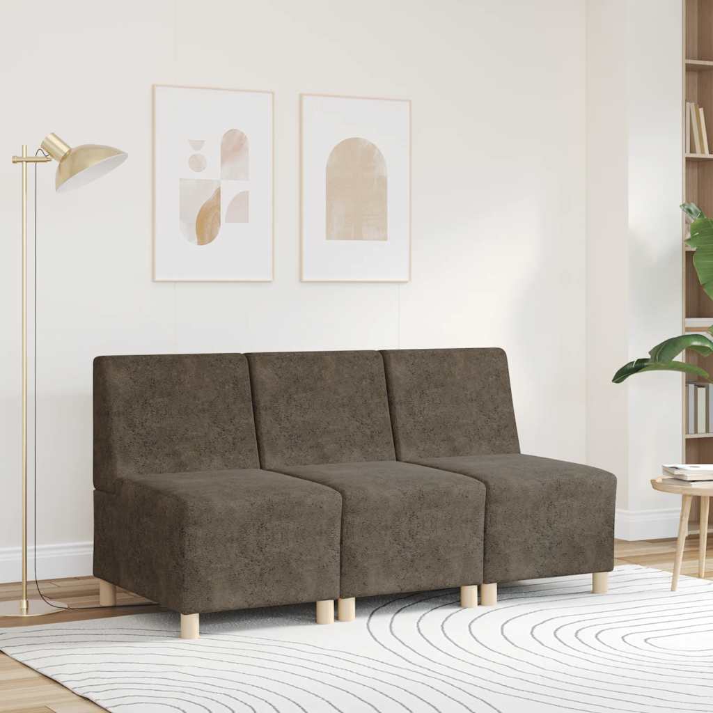 Armchair in faux suede 55 cm dark grey