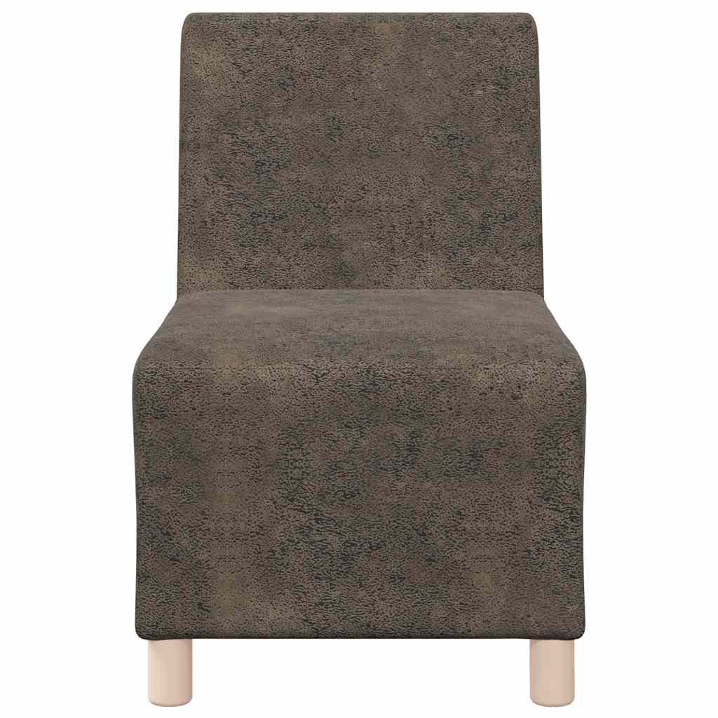 Armchair in faux suede 55 cm dark grey