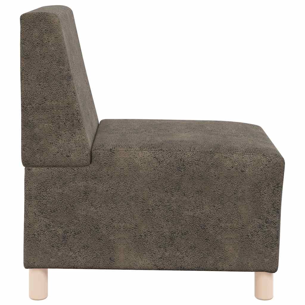 Armchair in faux suede 55 cm dark grey
