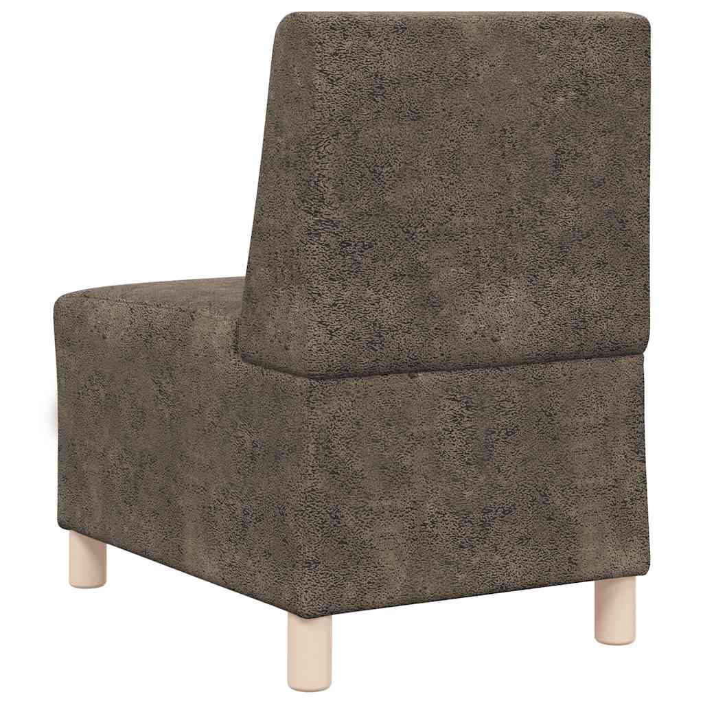 Armchair in faux suede 55 cm dark grey