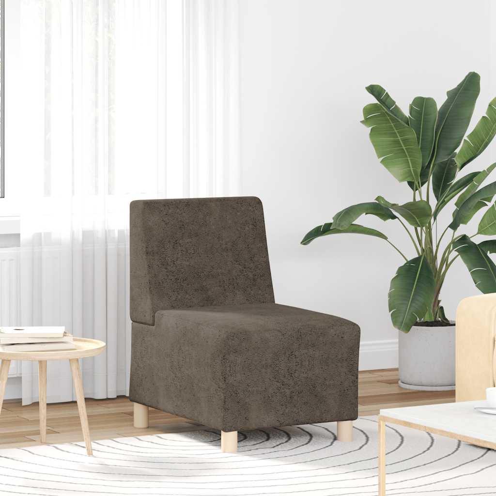 Armchair in faux suede 55 cm dark grey