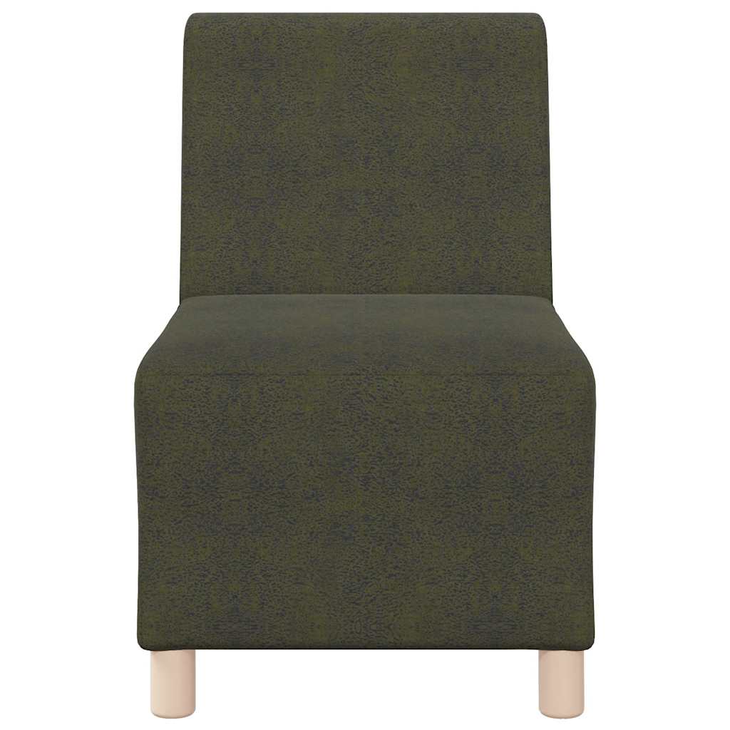 Armchair in artificial suede 55 cm military green