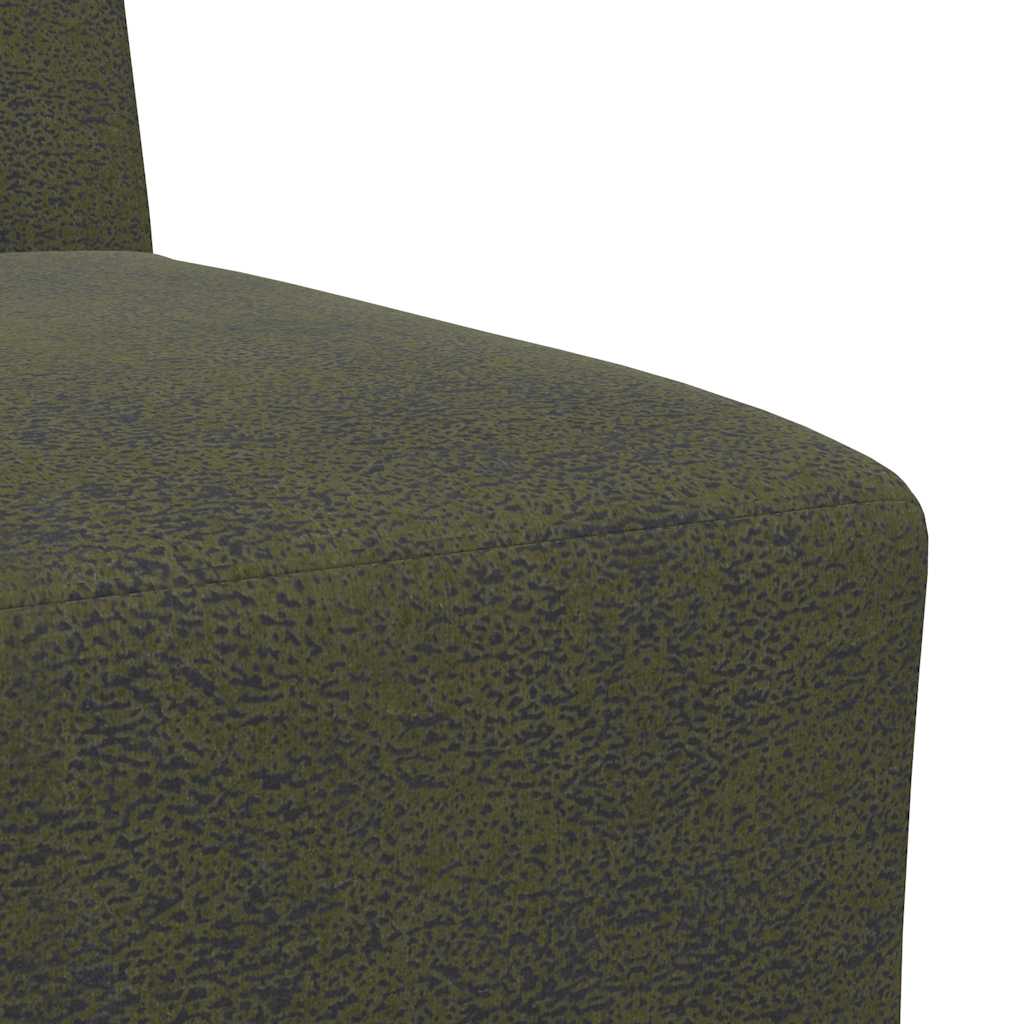 Armchair in artificial suede 55 cm military green