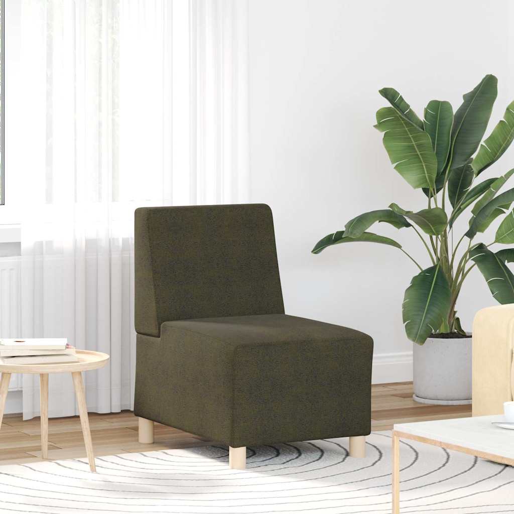 Armchair in artificial suede 55 cm military green