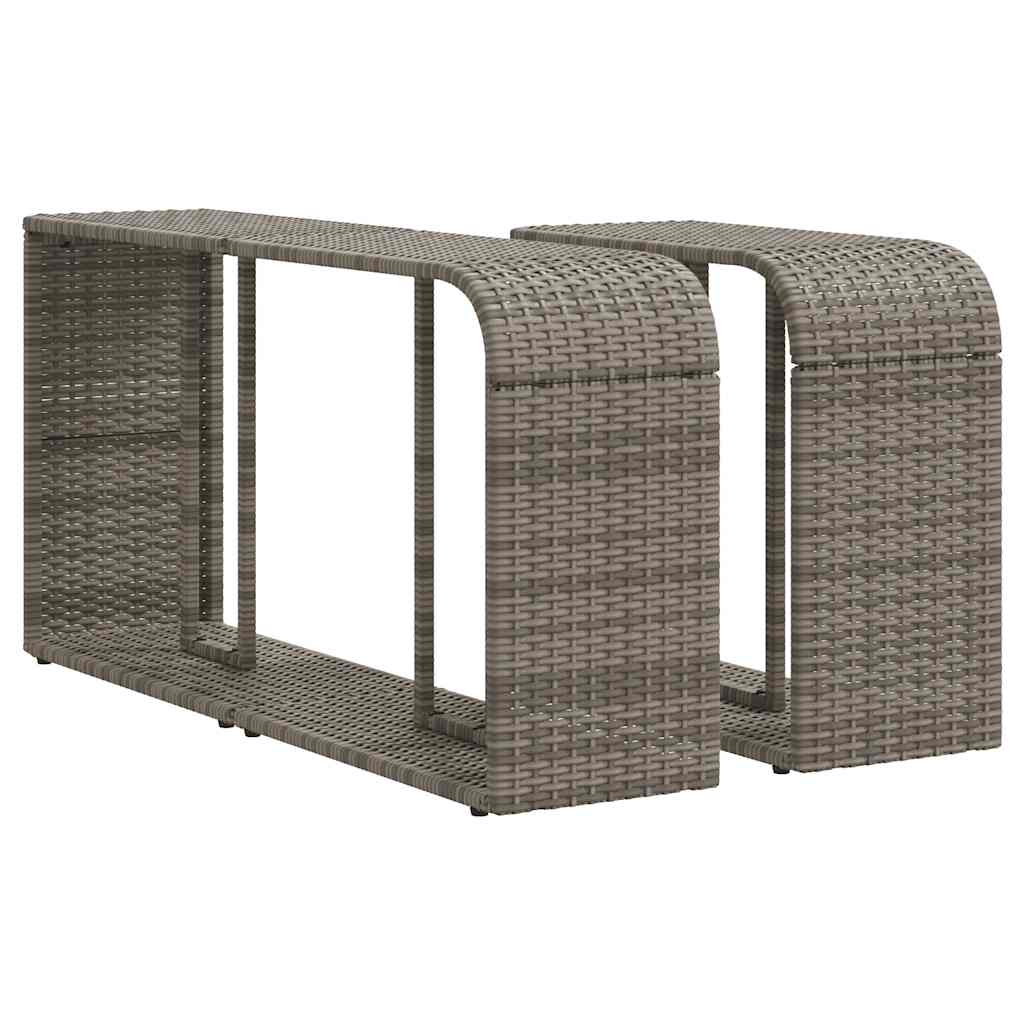 10 pcs garden sofa set with cushions poly rattan grey