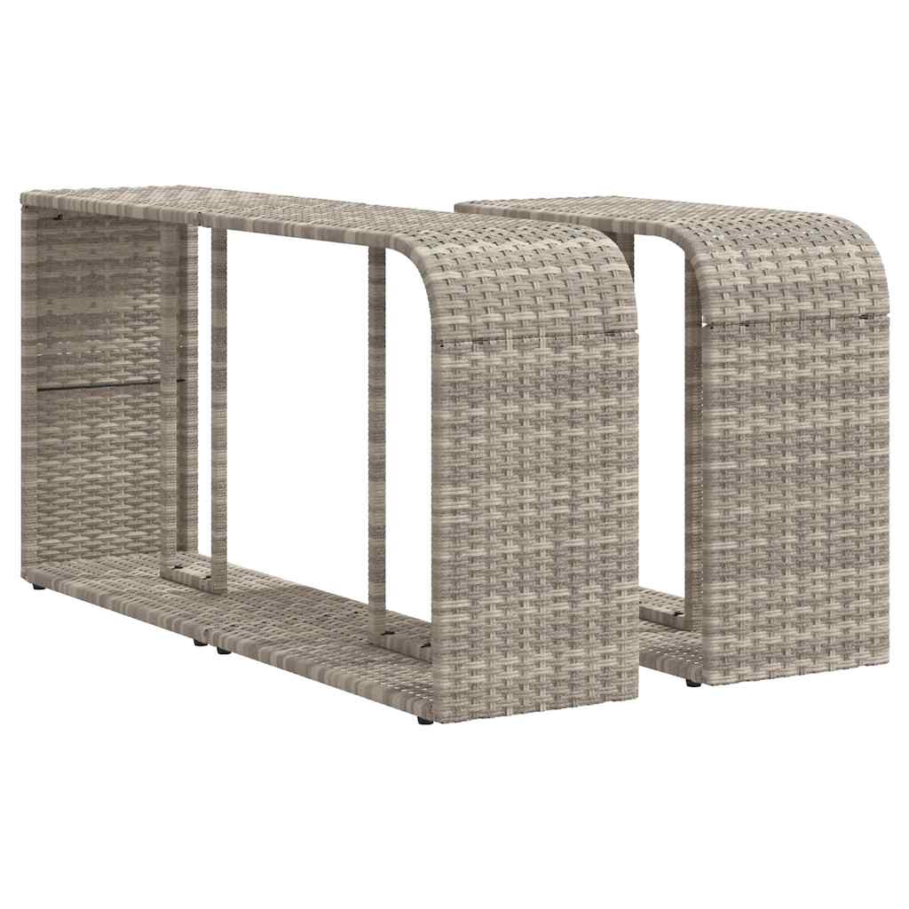 10 pcs garden sofa set with cushions light grey poly rattan