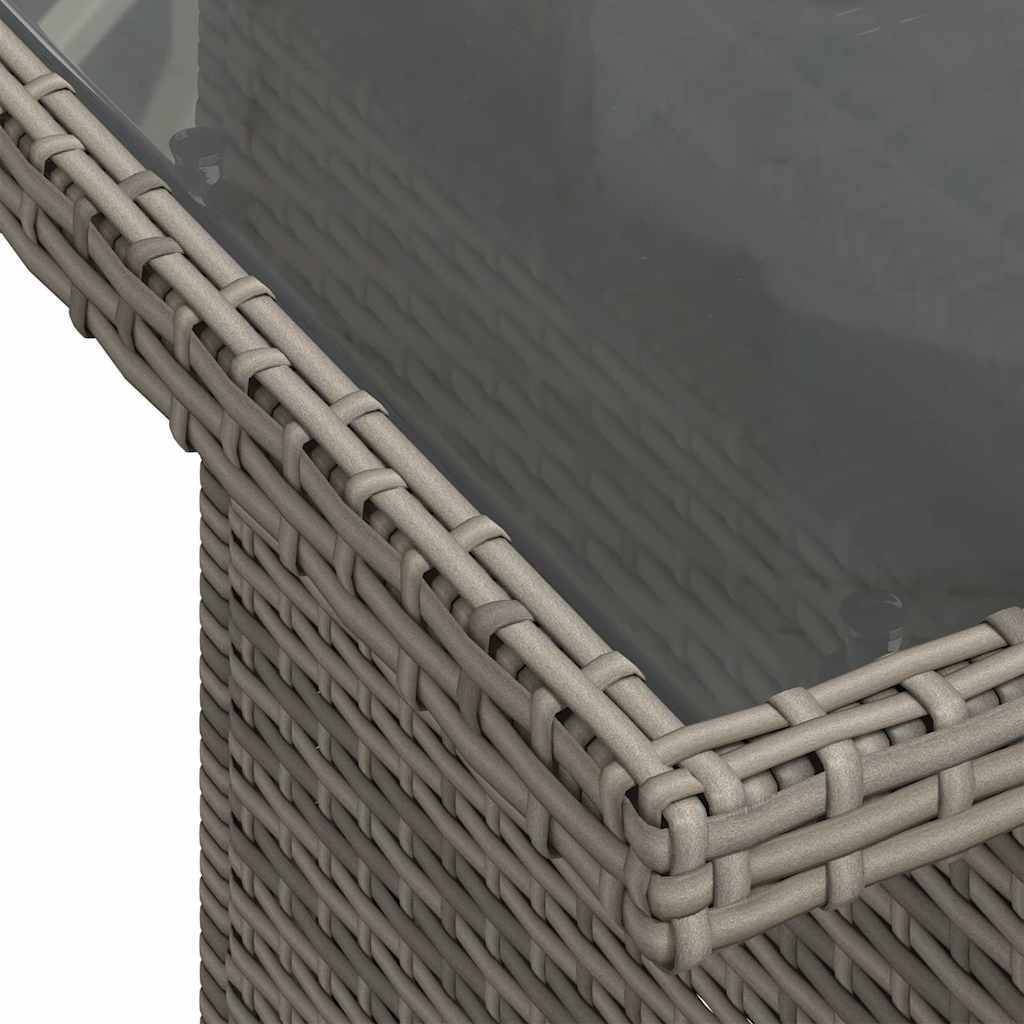 7 pcs conjunto sofás jardim almofadões vime PE/acácia cinzento