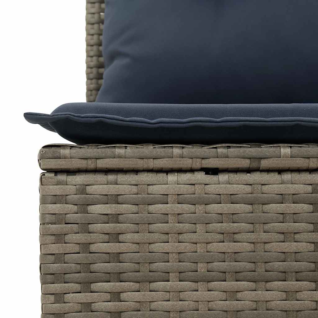 7 pcs conjunto sofás jardim c/ almofadões vime PE/acácia preto