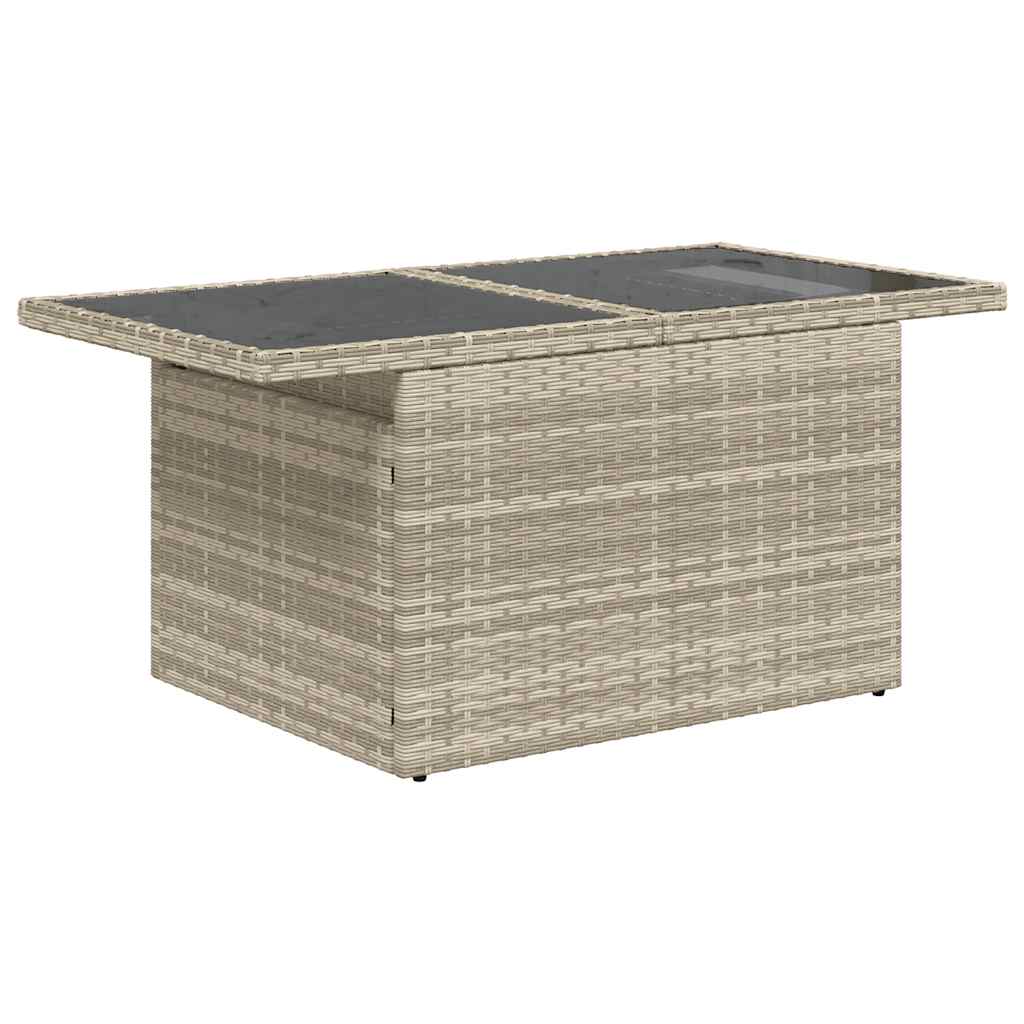 10 pcs garden sofa set with cushions light grey poly rattan