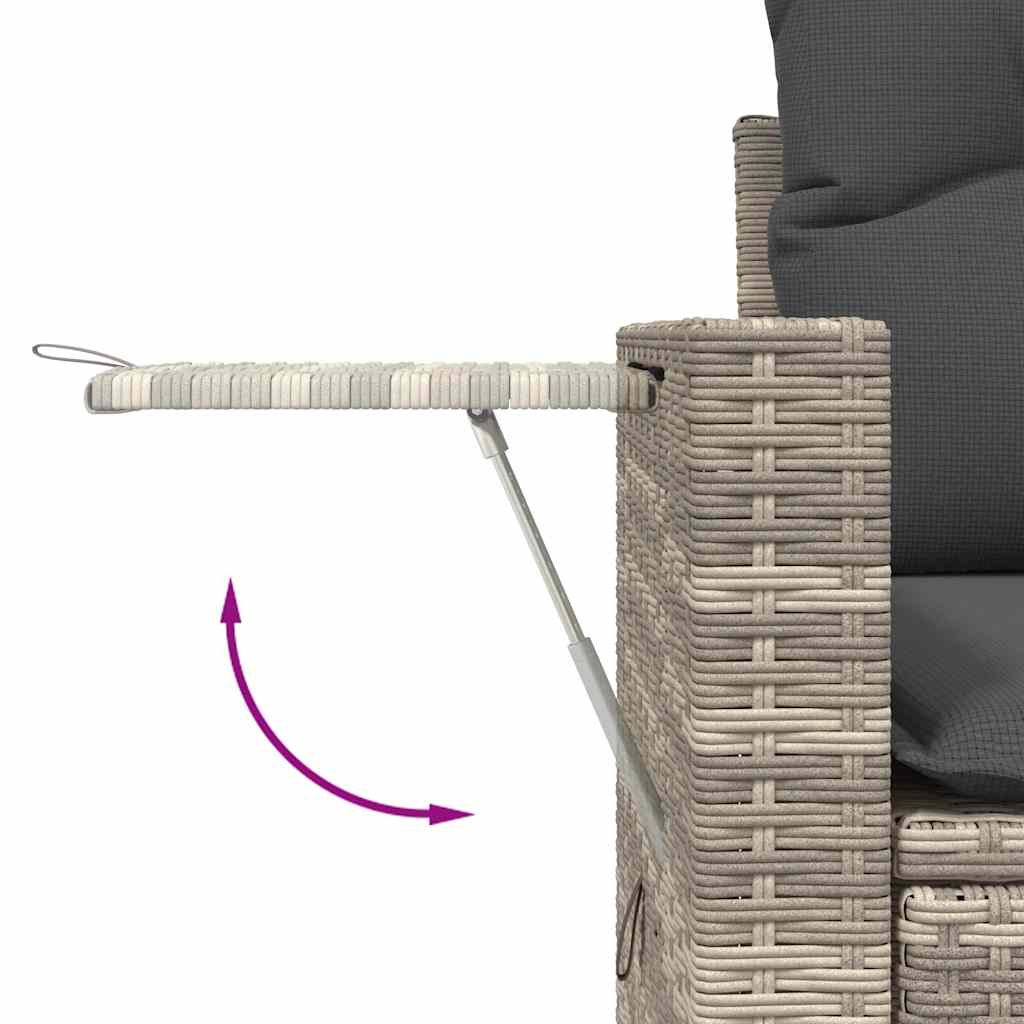 10 pcs garden sofa set with cushions light grey poly rattan