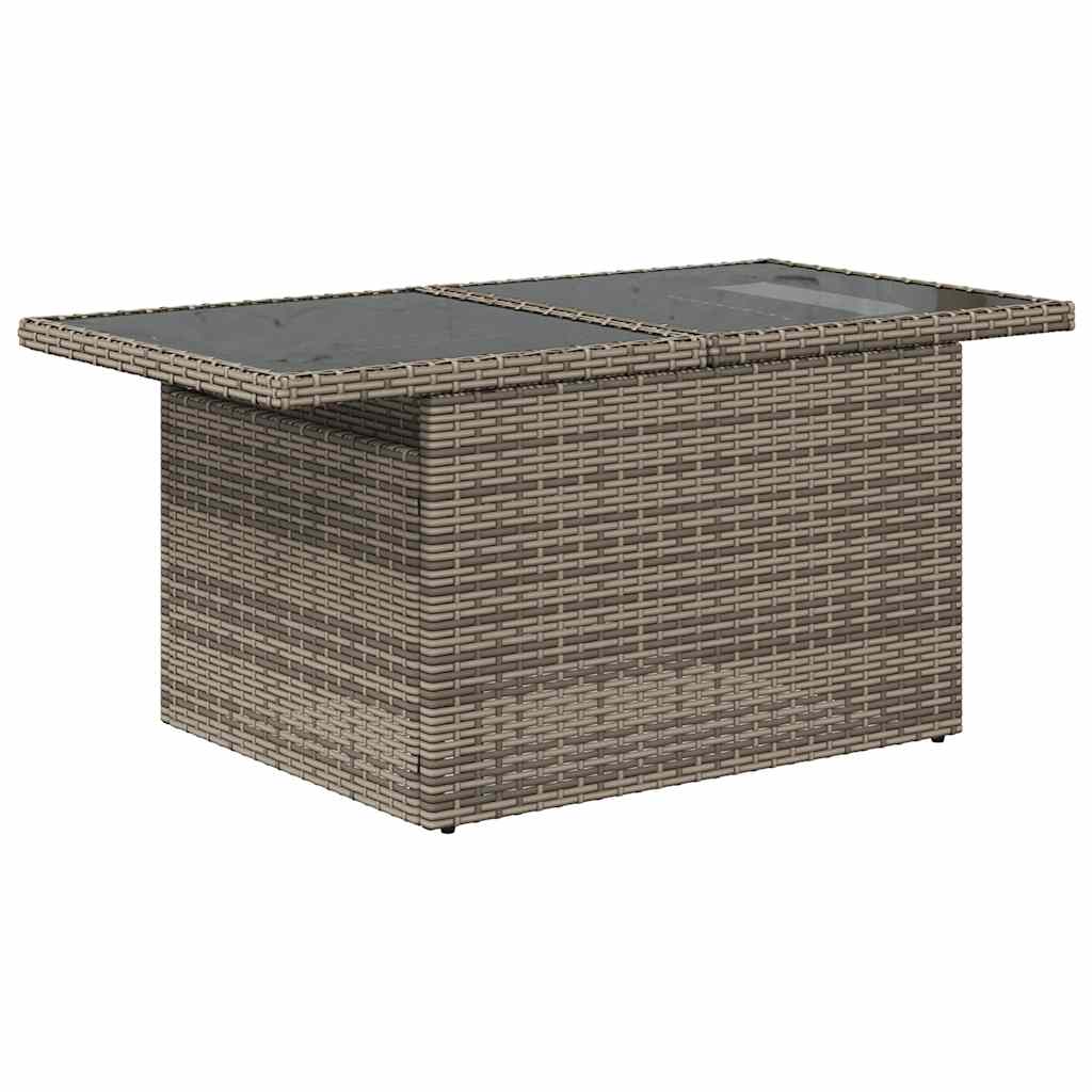 8 pcs garden sofa set with cushions poly rattan grey