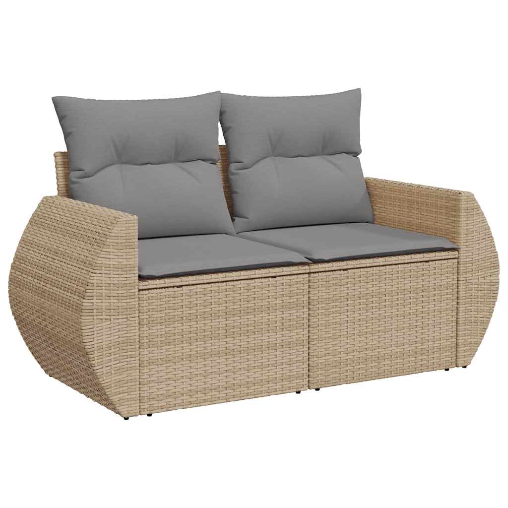 10 pcs garden sofa set with cushions PE rattan beige