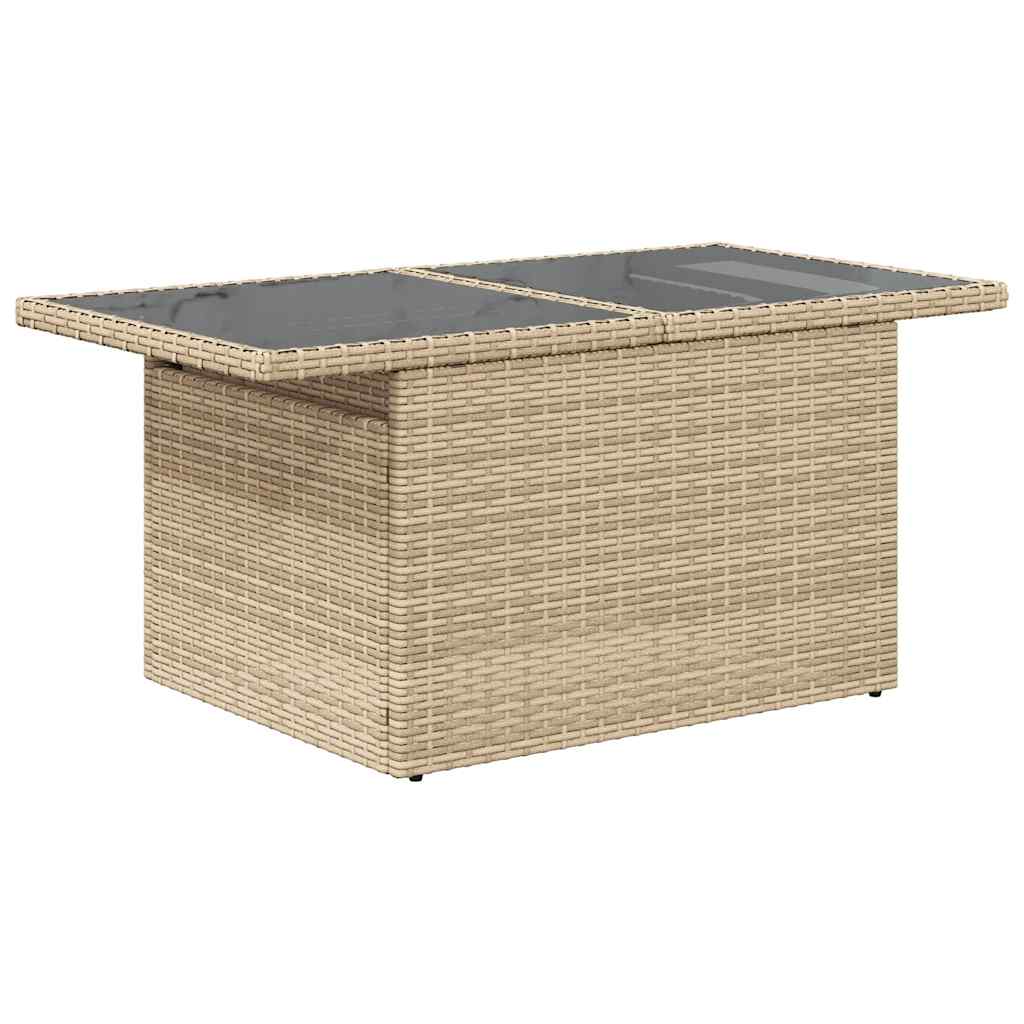 10 pcs garden sofa set with cushions PE rattan beige