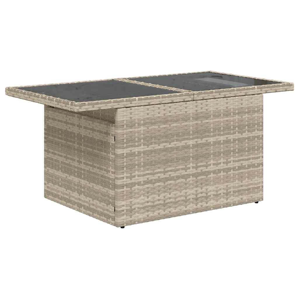 10 pcs garden sofa set with cushions light grey poly rattan