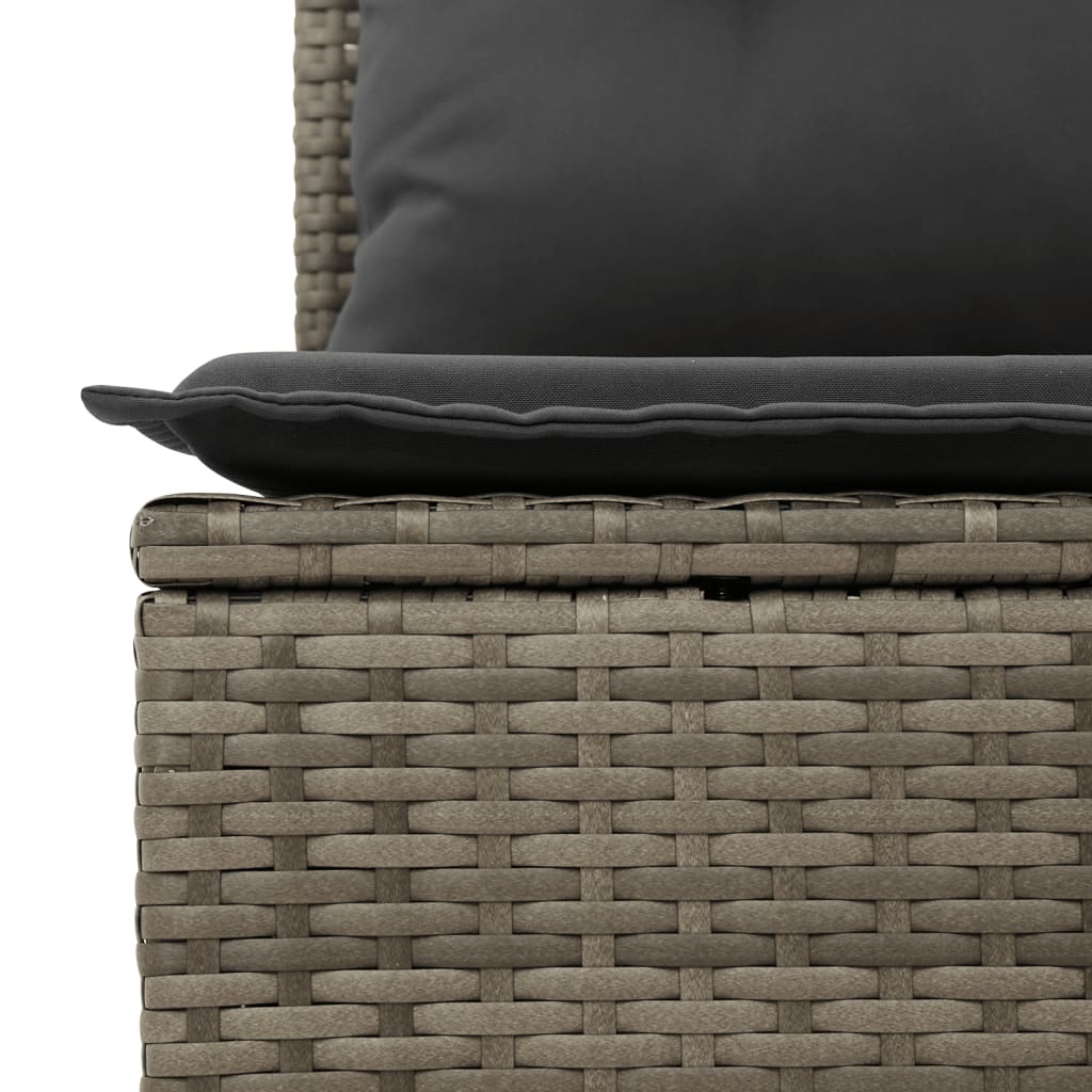 8 pcs garden sofa set with cushions poly rattan grey