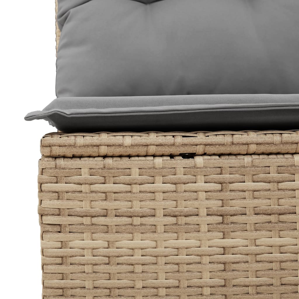 10 pcs garden sofa set with cushions PE rattan beige