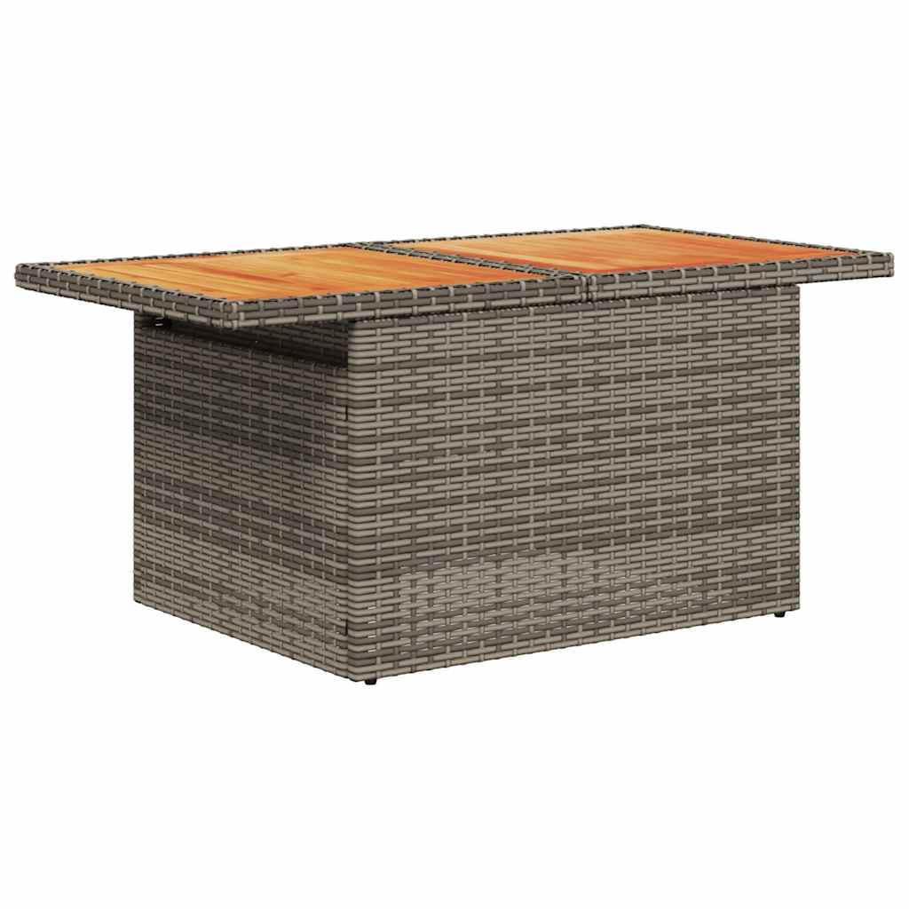 8 pcs garden sofa set with cushions poly rattan grey