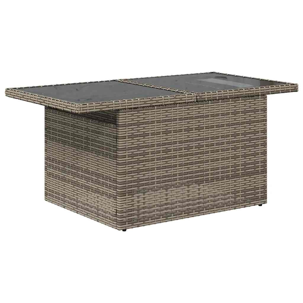 8 pcs garden sofa set with cushions poly rattan grey