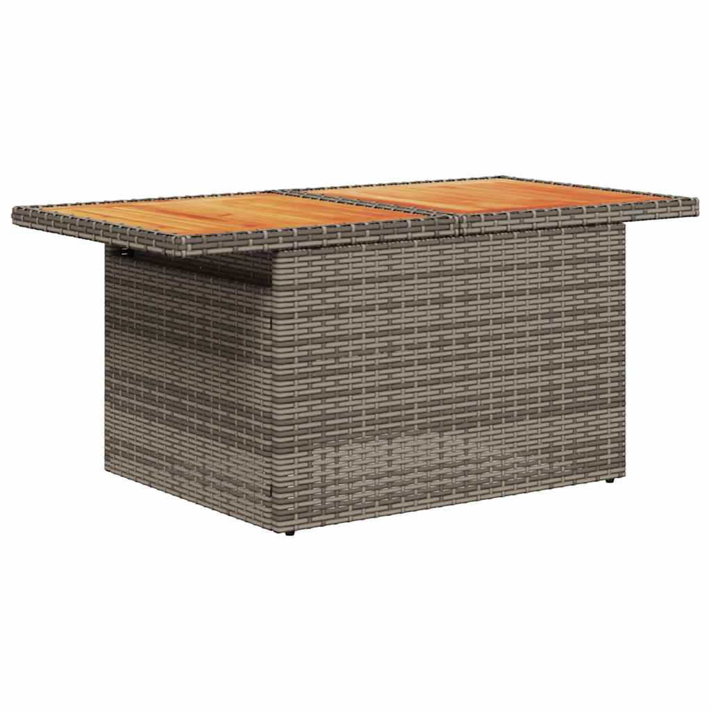 8 pcs garden sofa set with cushions poly rattan grey
