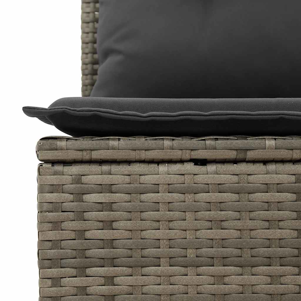 8 pcs garden sofa set with cushions poly rattan grey